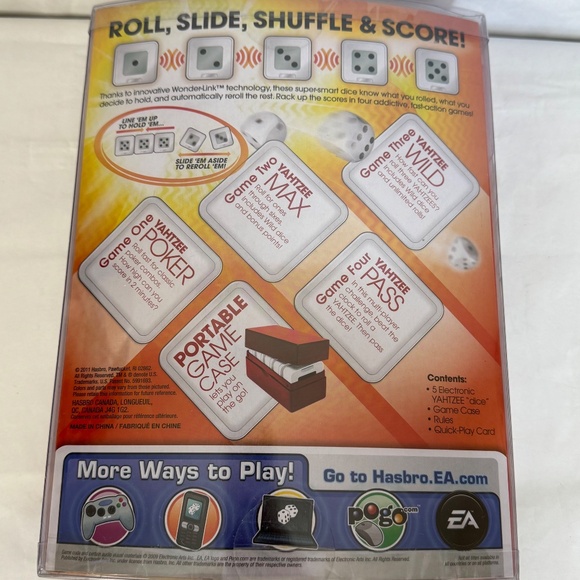 Hasbro Electronic Yahtzee Flash 4 Fast Action Games Poker Play Wild Dice 2011 - Picture 7 of 13
